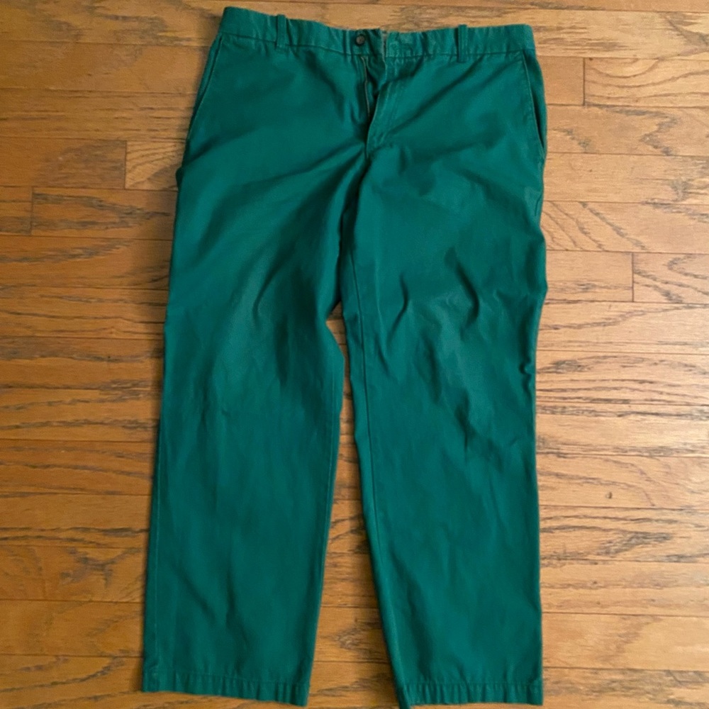 Izod Saltwater 36 x 32 Flat Front Pants GREEN